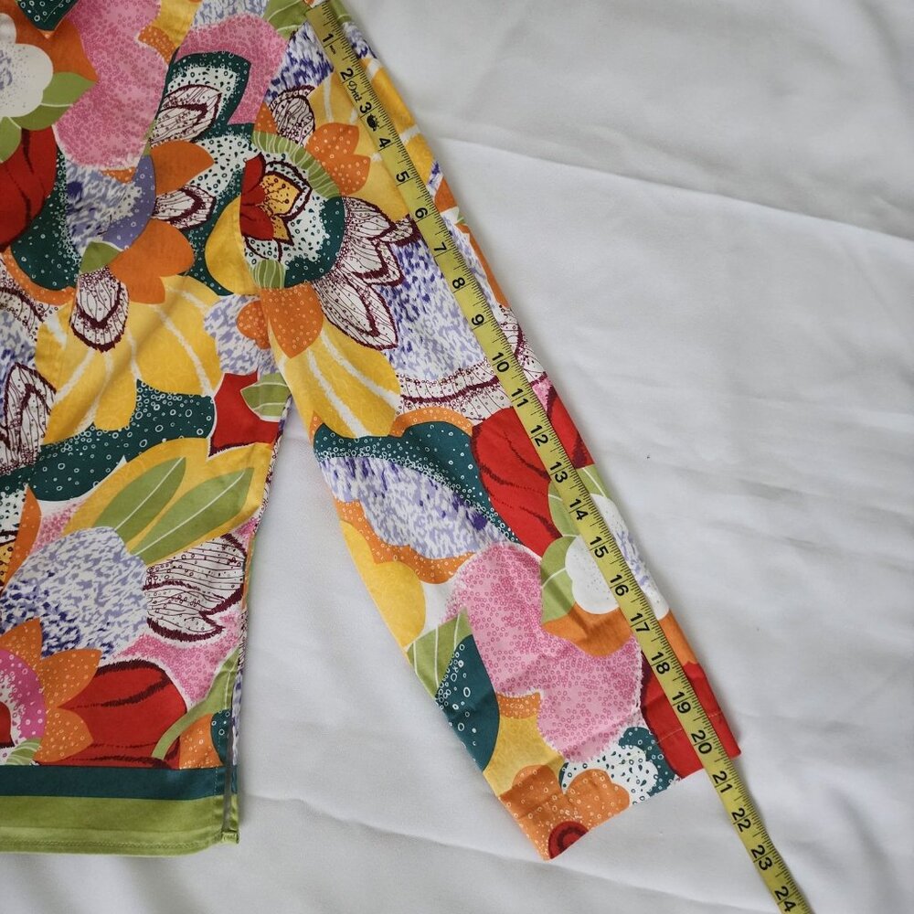 Coldwater Creek Women's Vintage Multicolor Floral Zip Front Jacket Petite Sz PL - Picture 9 of 10